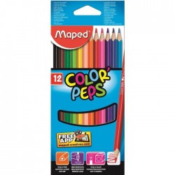MAPED Boîte Carton de 12 Crayons de Couleur Color'peps