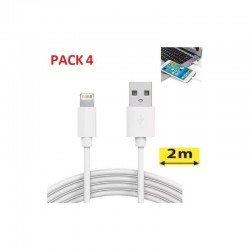 Pack 4 cables USB de charge pour iphone - 2 mètres