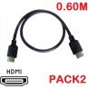 Pack Câbles HDMI Vers HDMI - 0.6 mètres