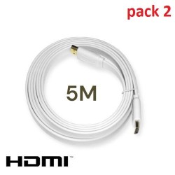 Pack de 2 Câble HDMI Vers HDMI - 5 mètre