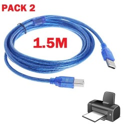 Pack 2 Câble d'imprimante USB - 1.5 Mètres