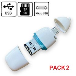 Pack Lecteur de Carte USB + OTG Bleu