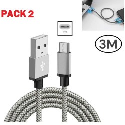 Pack Câble USB Vers Micro USB V8 - 3 mètres