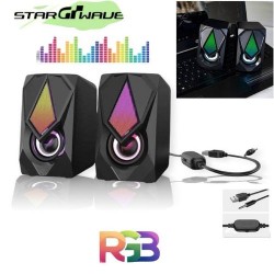 Speaker - Haut Parleur - USB + Jack 3.5 - Gamer - RGB