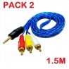 Pack Câble JACK vers 3 RCA - Audio&vidéo - 1.5 mètres