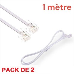 Pack Câbles Téléphonique - Cordon RJ9 / RJ11 - 1 Métre