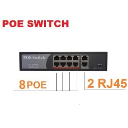 Switcheur Réseau Informatique - 10 Ports (8 POE + 2 RJ45 LINK)