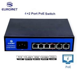 switcheur réseau Informatique - 4 Ports PoE + 2 Ports link