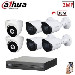 Pack 6 Caméra surveillance HD - 2MP - 30M + XVR 8