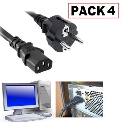 Pack de 4 Câble alimentation pour PC de Bureau