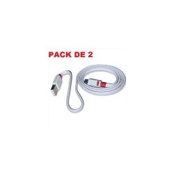 Pack 2 Câble Plat USB Vers Micro USB V8