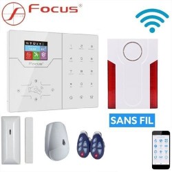 Pack Système Alarme GSM + WIFI - 2en1 - Sans Fil et Filaire + sirene extérieur sans fil