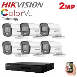 Pack 6 Caméra surveillance HD - 2MP + XVR 8 - color vu - full color