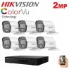 Pack 6 Caméra surveillance HD - 2MP + XVR 8 - color vu - full color