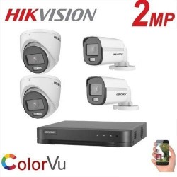 Pack 4 Caméra surveillance HD - 2mp + XVR 4 - color vu - full color