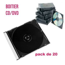 Pack de 20 Boîtier CD/DVD simple standard pour un disque