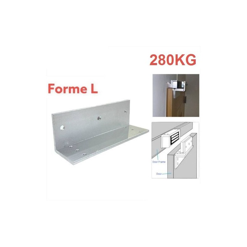 Support Ventouse Pour Accès Porte 280KG - Forme L - Pour aimant Ventouse