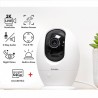 Caméra surveillance WIFI - 4MP - Suivi mouvement - Autotracking + Carte Micro SD 64Go