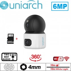 camera surveillance wifi - 6MP ( 2x 3MP ) - Rotative + carte memoire 64Go