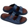 Claquettes KENZAU Homme Scratch Réglable & Semelle Souple Bleu