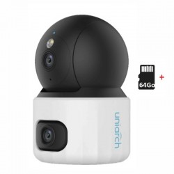 camera surveillance wifi - 6MP ( 2x 3MP ) - Rotative + carte memoire 64Go