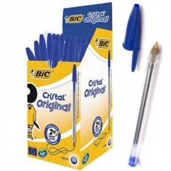 Stylo Bic Cristal 50 pièces Bleu - Noir