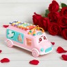 Bus BONDIBON avec xylophone rose trieur jouet 4 en 1