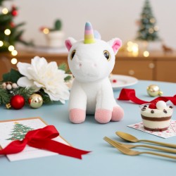 Peluche Licorne 20 cm blanc