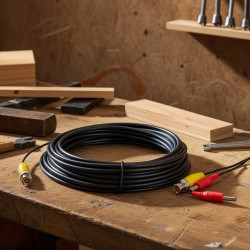 Câble Coaxial pour Caméra surveillance 2en1 - BNC + DC