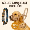 Pack protecteur Collier camouflage + Muselière pour chien