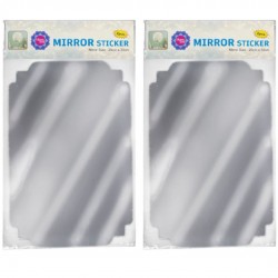 Lot de 2 feuilles de miroir en acrylique flexibles autocollantes sans verre pour décoration murale de la maison