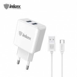 Chargeur inkax 2.4A c/cable tipo C + 2 puertos USB