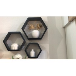 Trio étagères décoratifs (hexagonale)