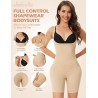 Body gainant sans coutures pour femme, effet gainant, effet ventre plat, buste ouvert, mi-cuisse