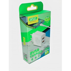 Chargeur GFUZ GA-02 Charge Rapide Avec 2 port USB et Cable Micro - Blanc