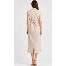 Robe Chemise Longue Kamraya en Lin sans Manches