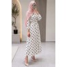 Robe Longue Polka à Pois pour Femme Voilée