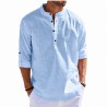 Chemise en Lin pour Homme à Col Mao