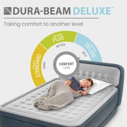 Matelas gonflable INTEX Dura-Beam 45 cm avec tête de lit, pompe intégrée