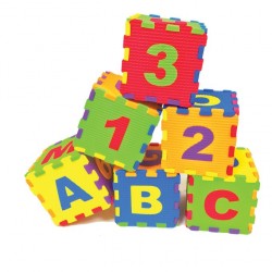 Tapis puzzle en mousse XL chiffres et lettres 36 PCs- 12*12 CM