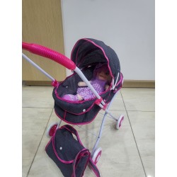 Landau pour poupée (poussette jouet) avec sac