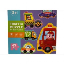 Puzzle pour enfants thème véhicules de transport et de la circulation 43 piéces