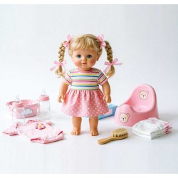 COFFRET poupée avec accessoires Drink Wet Baby de la marque Lunabebe