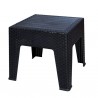 Sofpince Table Basse Plastique Rotin - Extérieur & Intérieur - 45*45 cm - Noir
