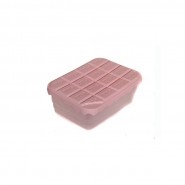 Boite de conservation 4 pièces- Fermeture forme tablette de chocolat - Rose
