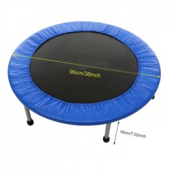 Trampoline Fitness - Mini trampoline pliable 96 cm - sans filet - Bleu