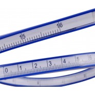 Règle courbe flexible pour travail du bois, règle souple en vinyle, 50 cm (bleu)