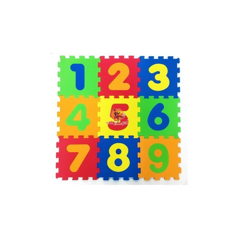 Tapis Puzzle Chiffres et lettres -9 Pcs- 33*33Cm (1M2)