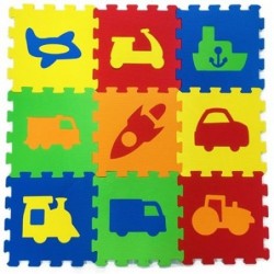 Tapis Puzzle vehicules-9 Pcs- 33*33Cm (1M2)