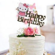 Pic décoratif de gâteau Happy Birthday pour petite fille et garçon